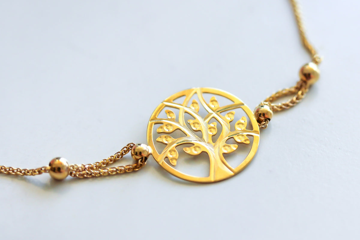 "Tree Circle" Bracelet - 10K Yellow Gold