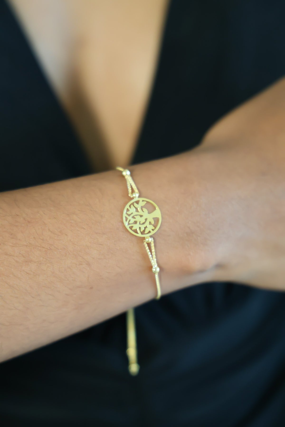 "Tree Circle" Bracelet - 10K Yellow Gold