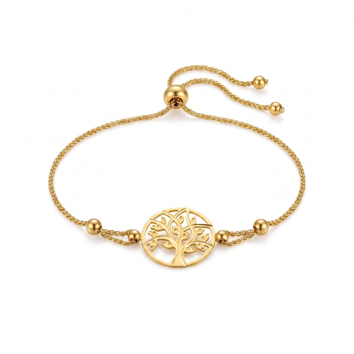 "Tree Circle" Bracelet - 10K Yellow Gold