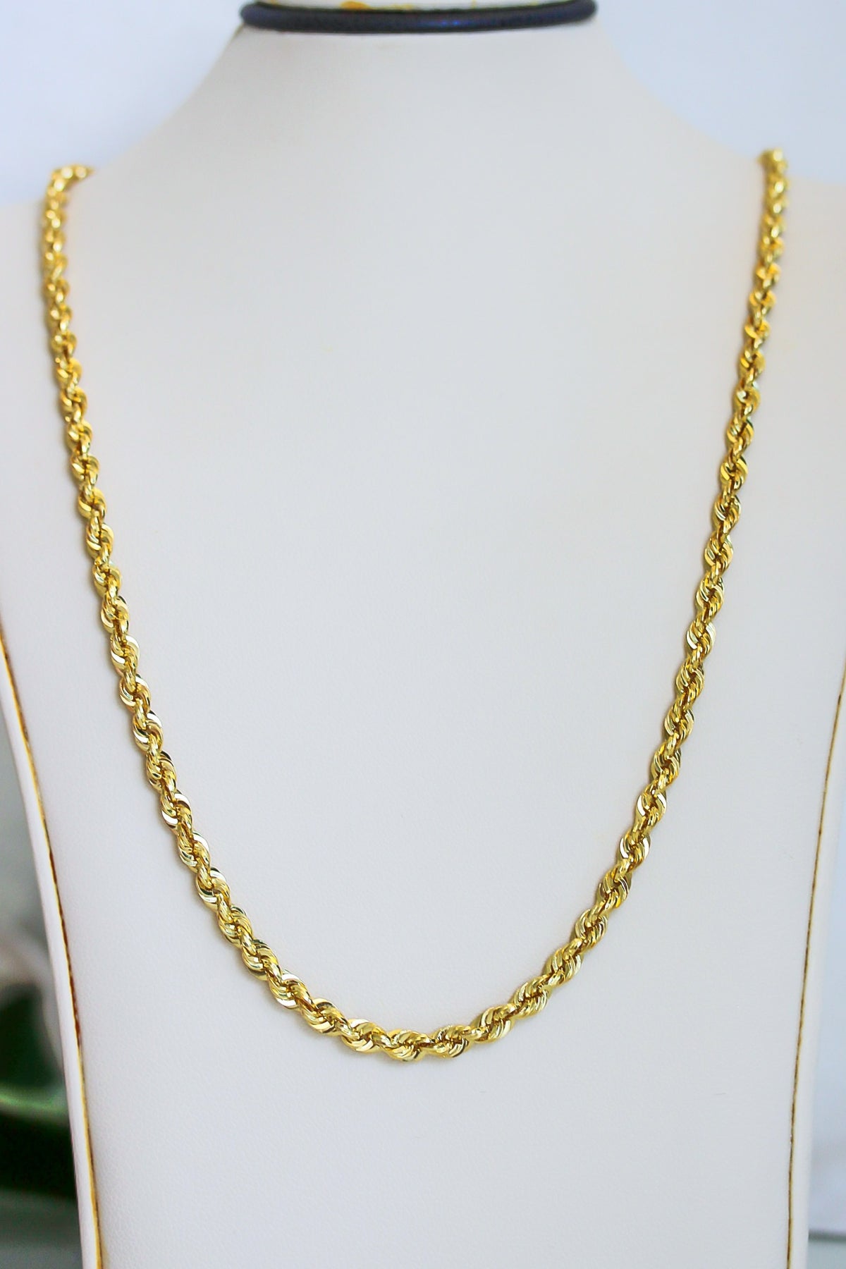 "Diamond-Cut Rope" Chain Necklace - 14k Gold