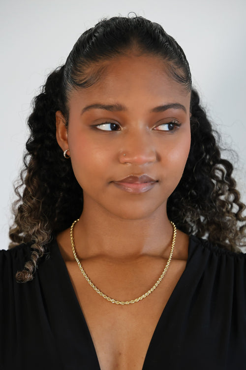 "Diamond-Cut Rope" Chain Necklace - 14k Gold