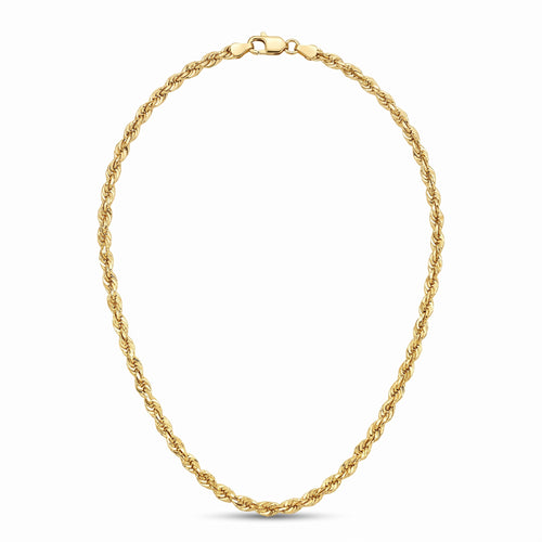 "Diamond-Cut Rope" Chain Necklace - 14k Gold