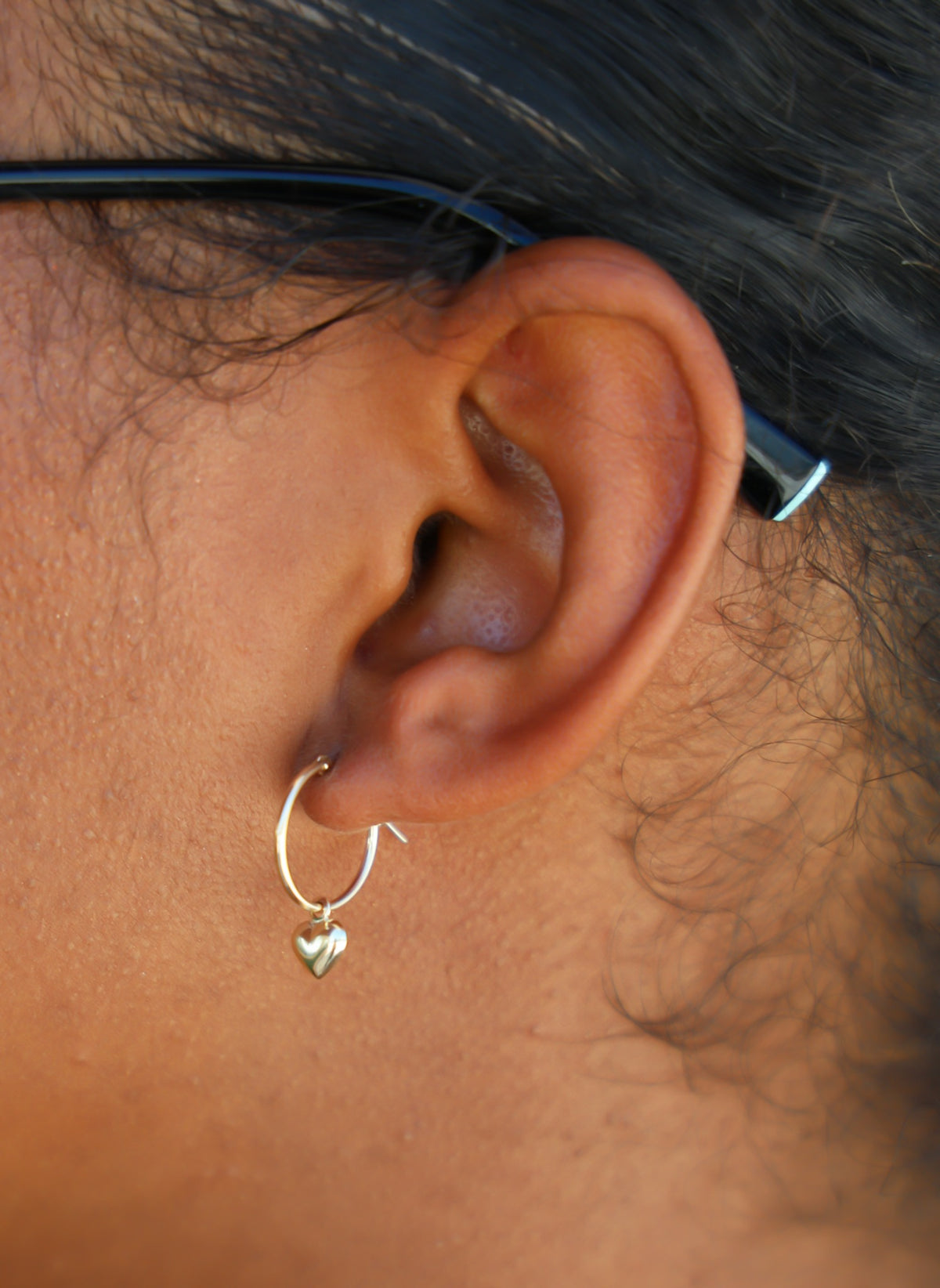 "Sweetheart Swing" Hoop Earrings - 14k Yellow Gold