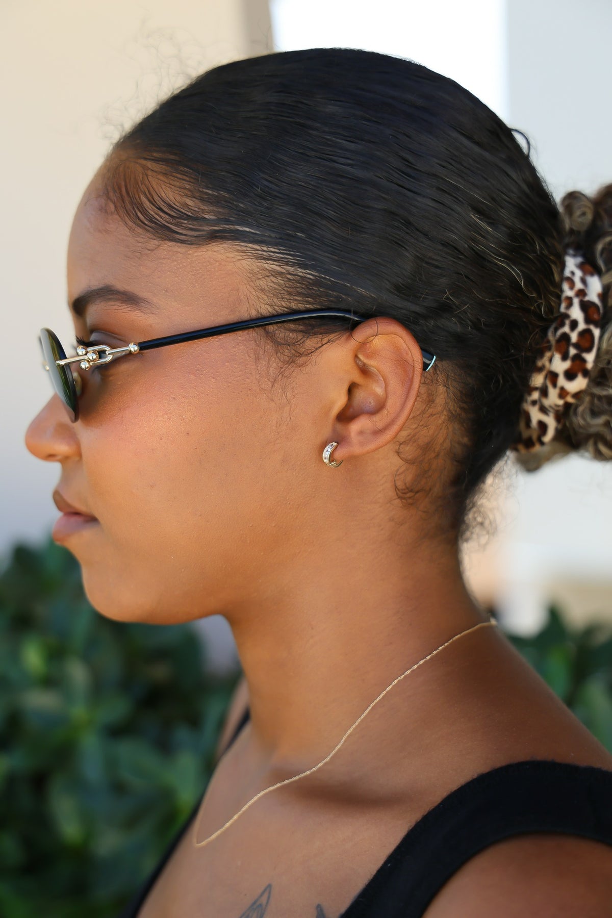 "Pavé Huggie" Earrings - 14k Yellow Gold