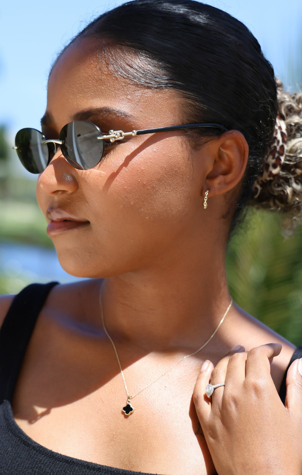 "Oval Chain Link" Hoops - 14k Yellow Gold