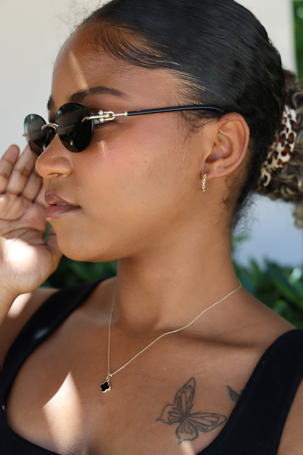 "Oval Chain Link" Hoops - 14k Yellow Gold