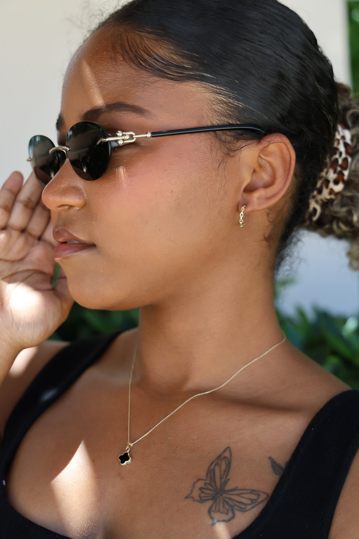 "Oval Chain Link" Hoops - 14k Yellow Gold