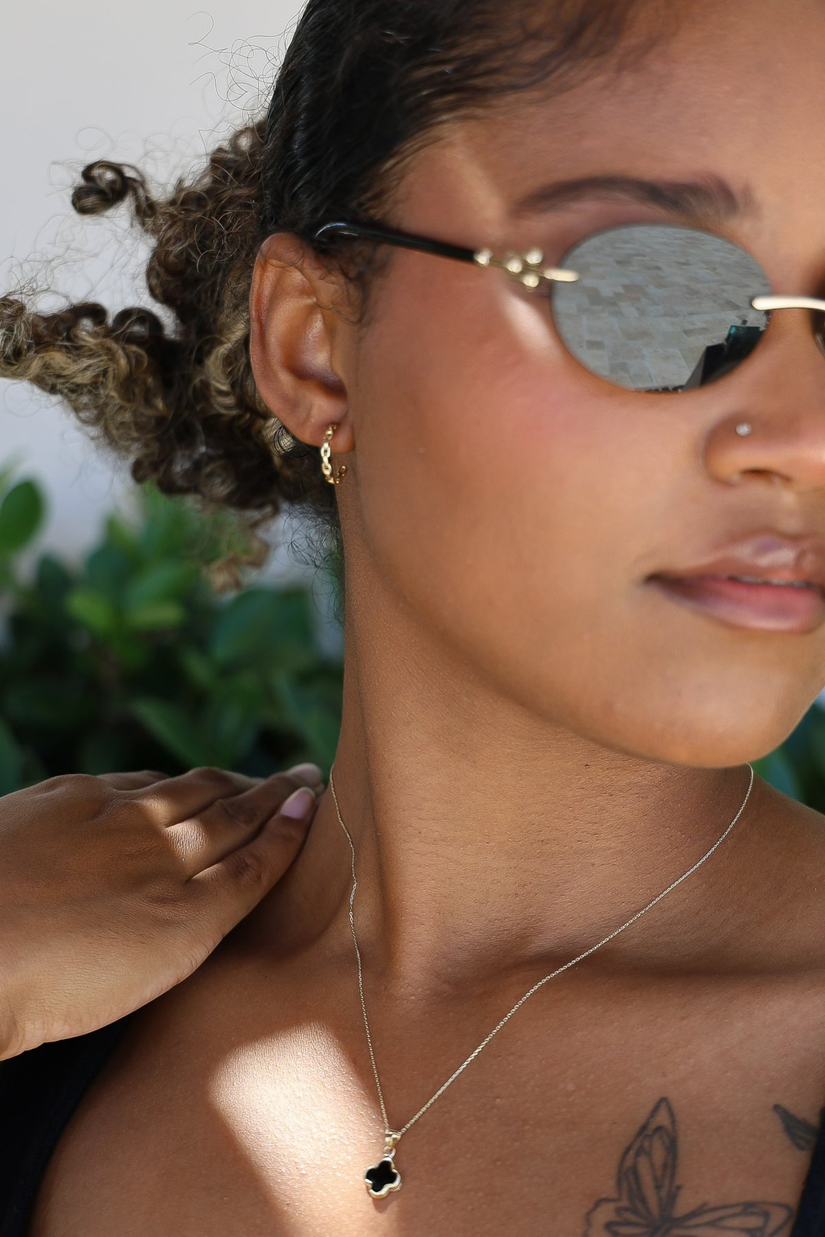 "Oval Chain Link" Hoops - 14k Yellow Gold