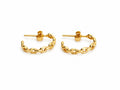 "Oval Chain Link" Hoops - 14k Yellow Gold