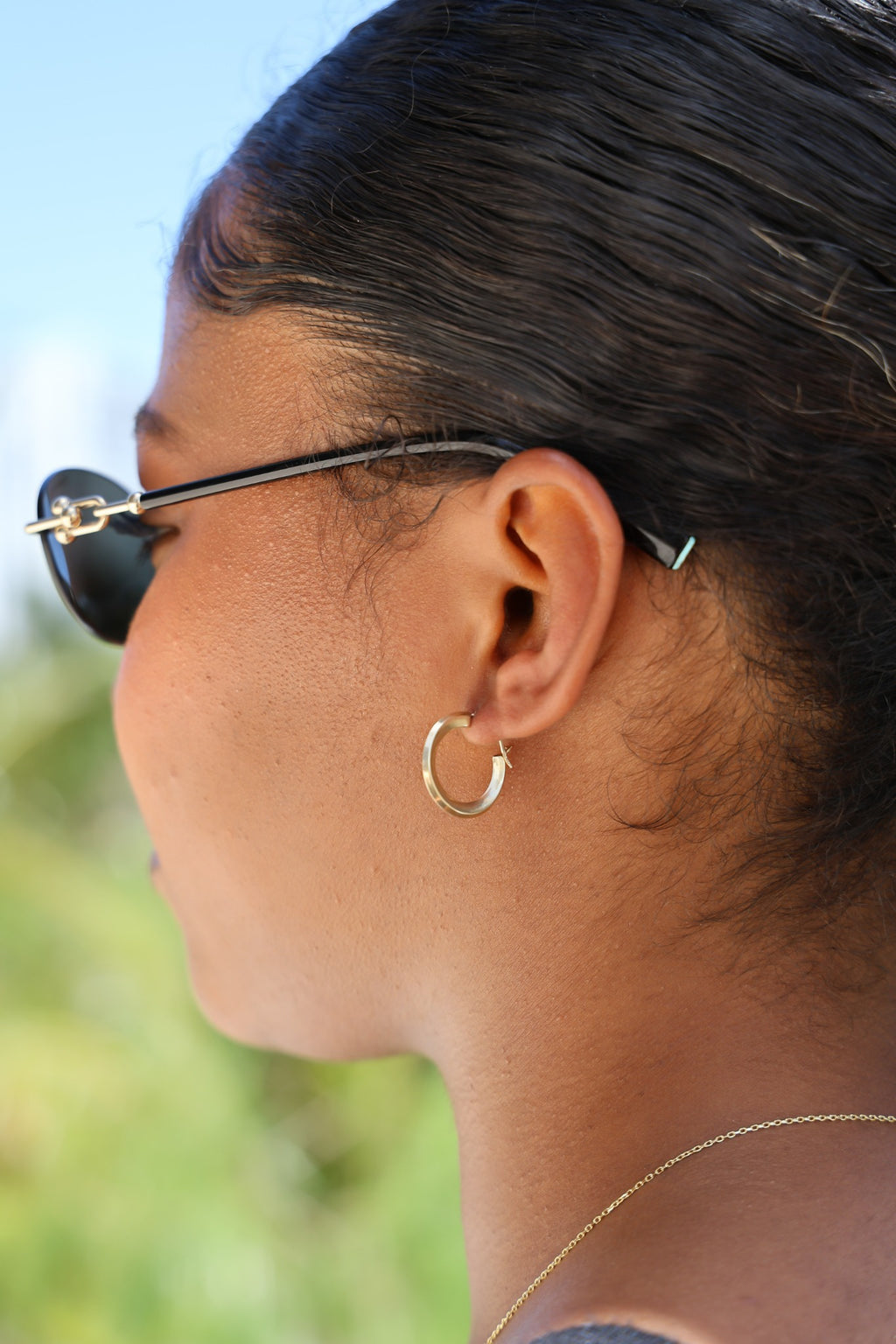 "Polished Circle" Hoop Earrings - 14k Gold