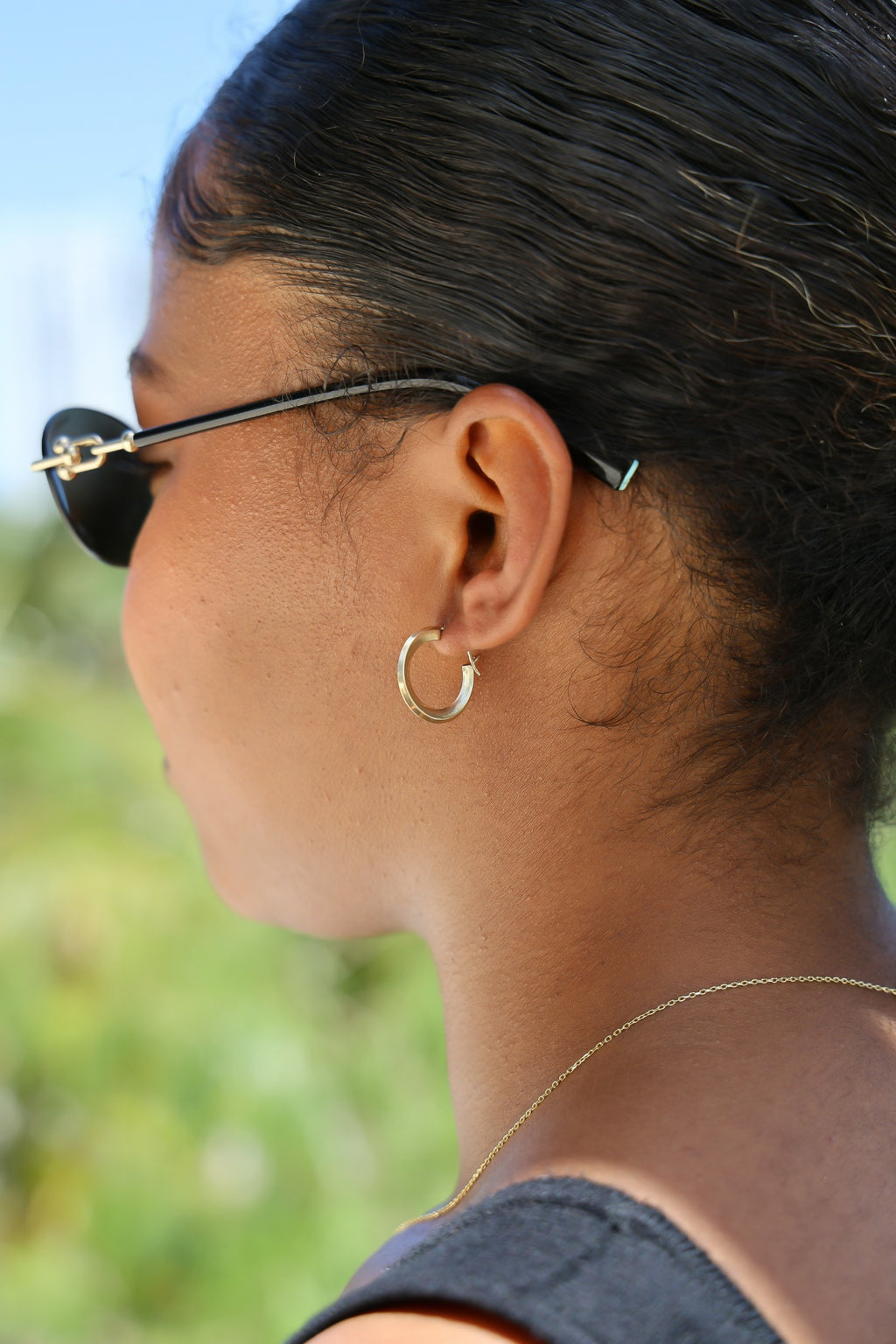 "Polished Circle" Hoop Earrings - 14k Gold