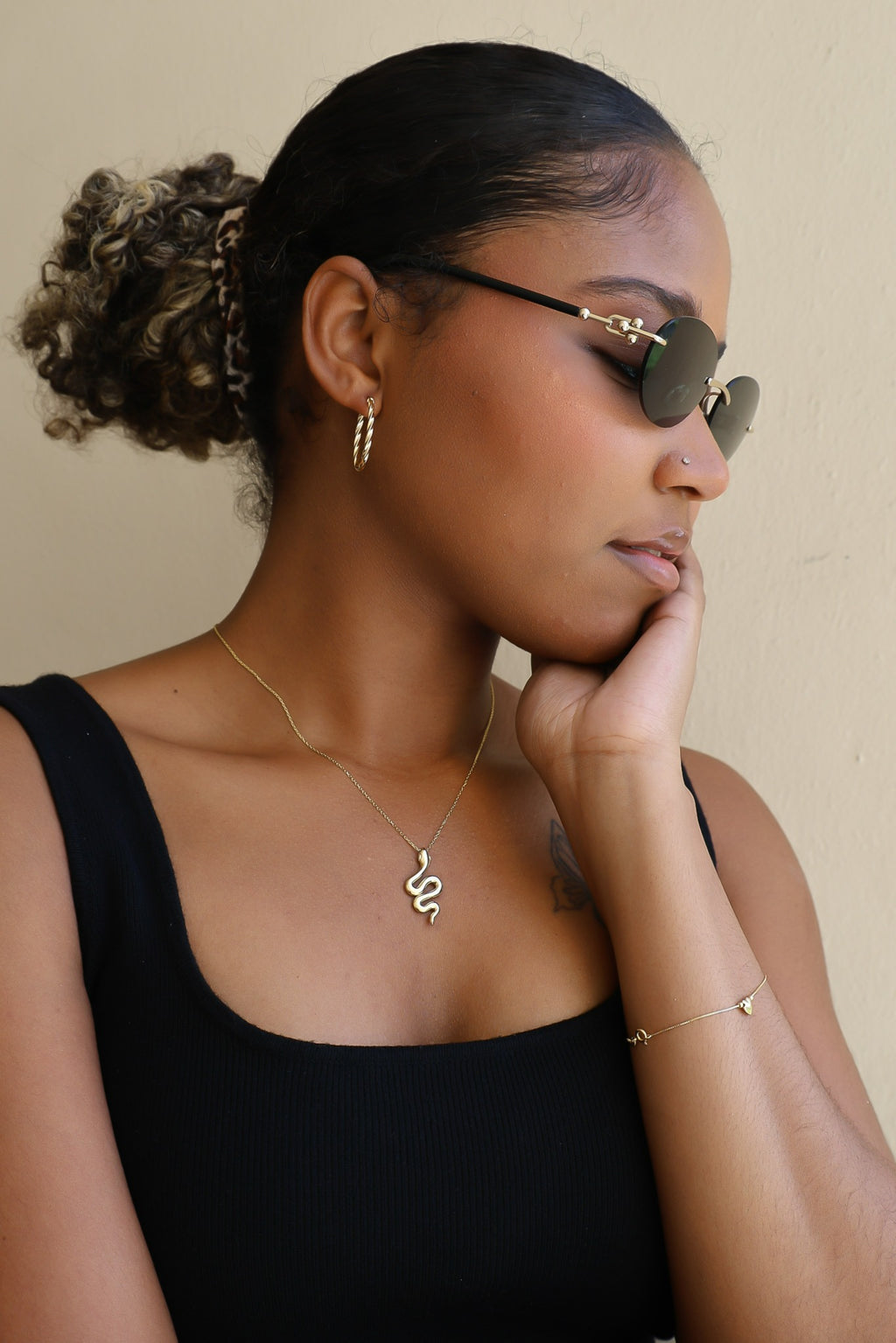 "Snake Coil" Necklace - 14k Yellow Gold