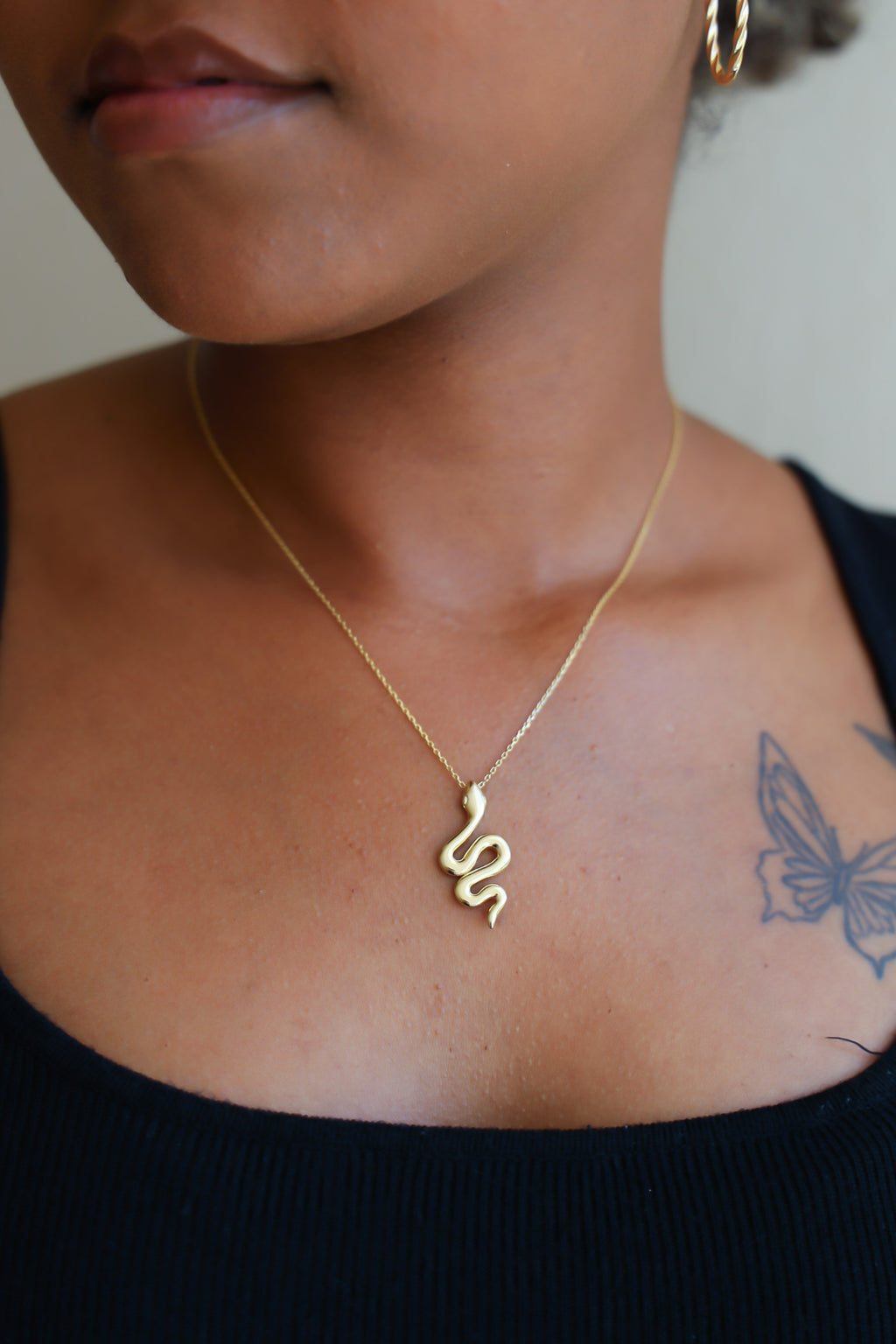 "Snake Coil" Necklace - 14k Yellow Gold