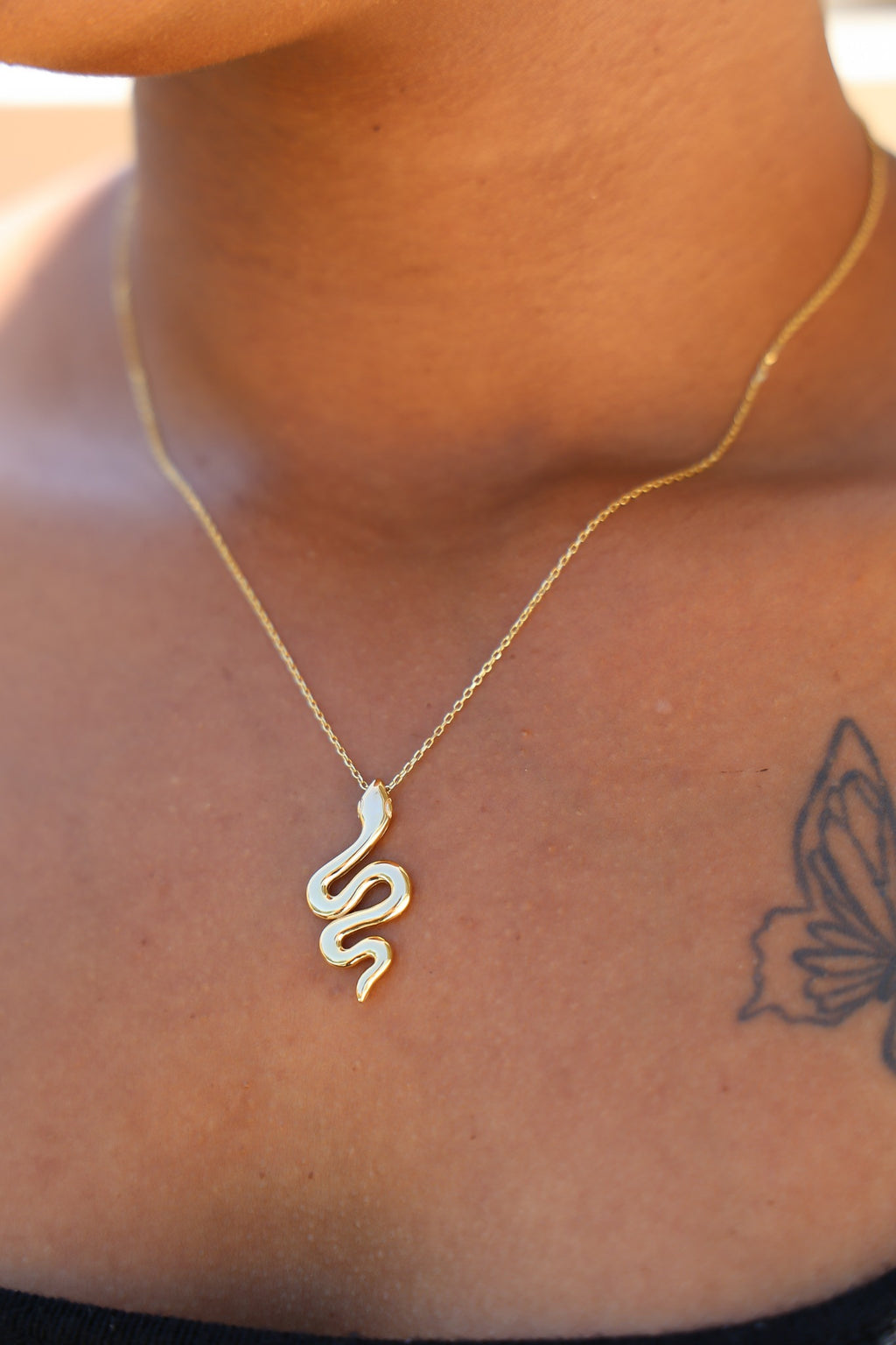"Snake Coil" Necklace - 14k Yellow Gold