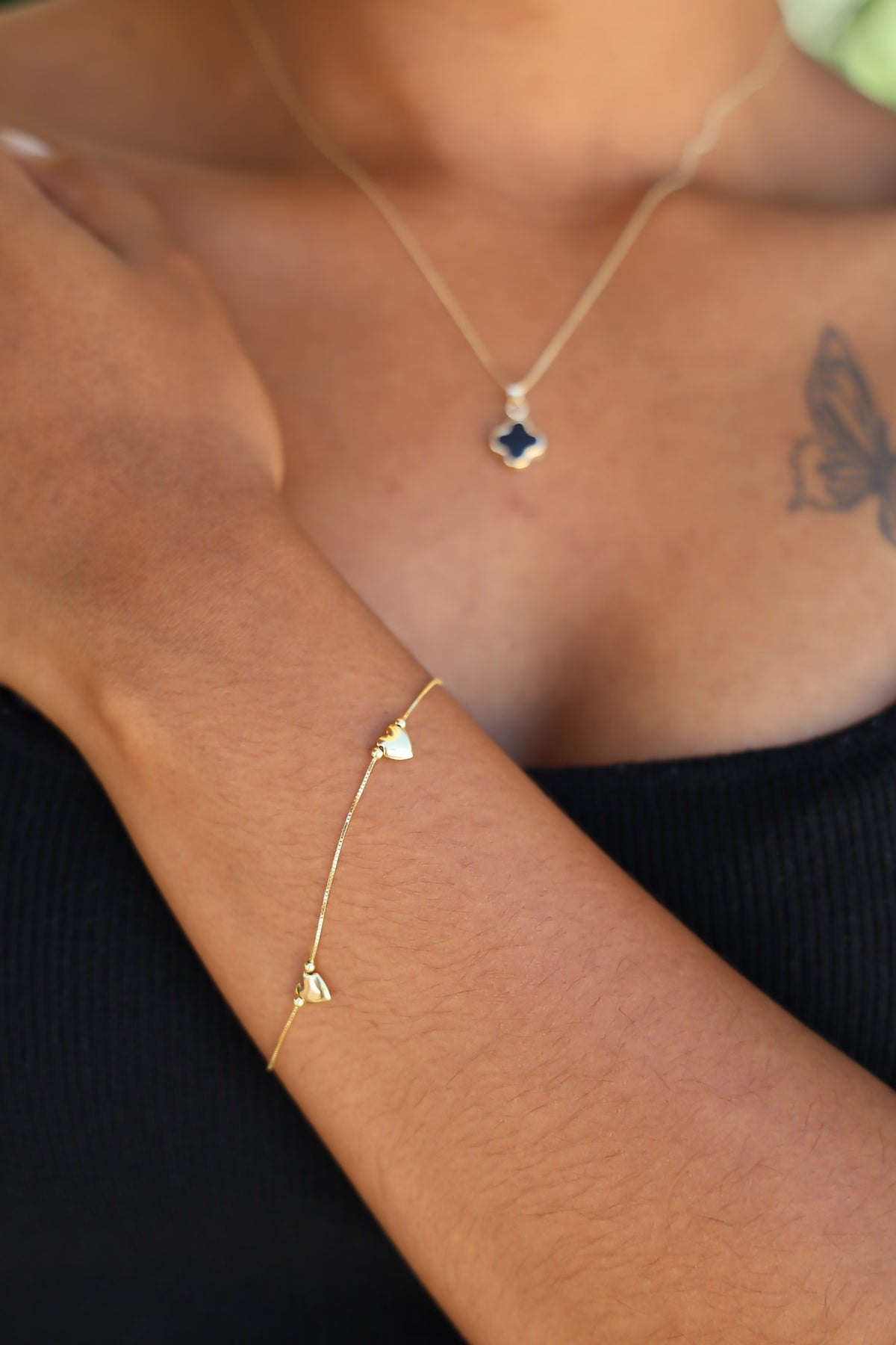 "Open Heart" Bracelet - 14k Solid Gold