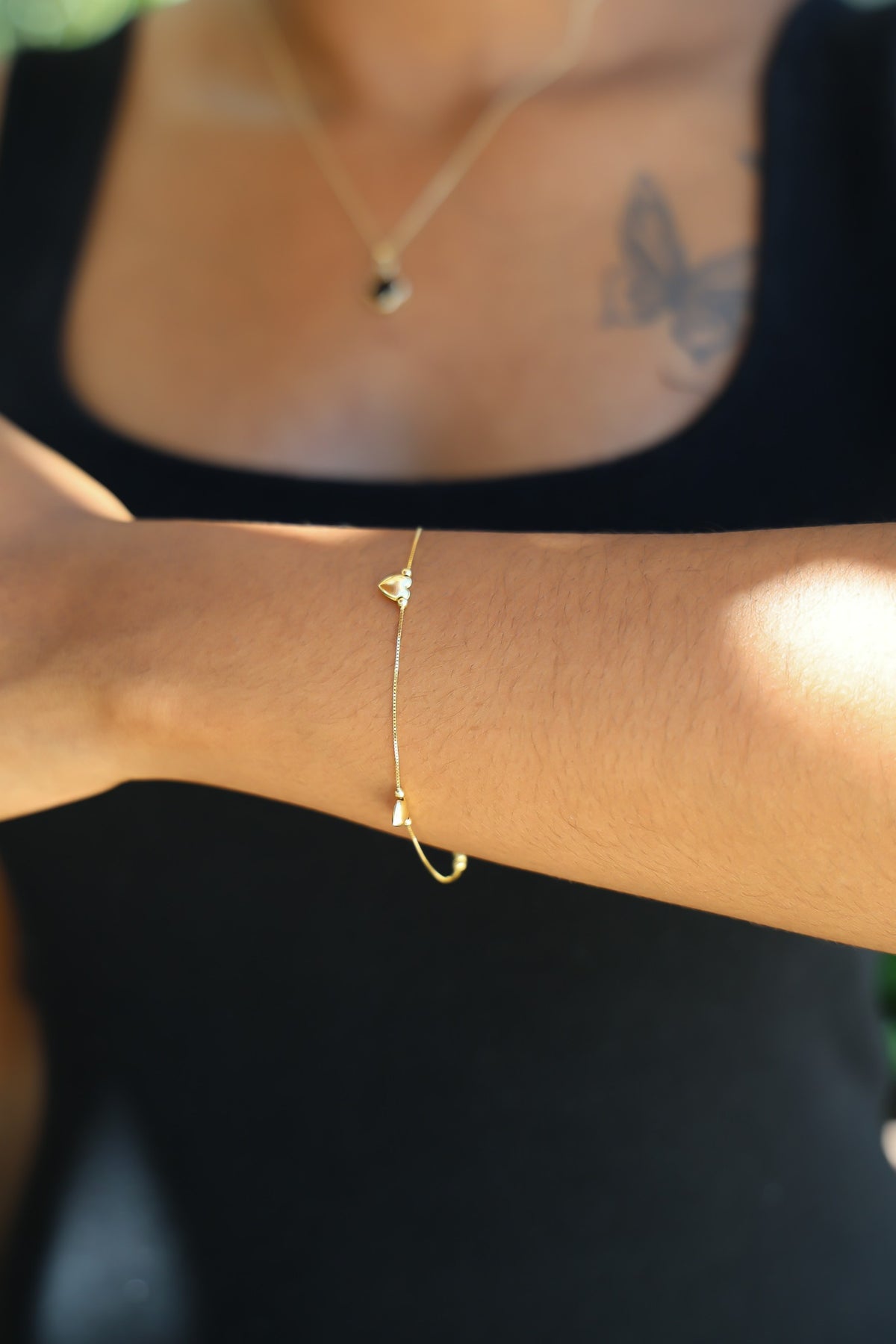 "Open Heart" Bracelet - 14k Solid Gold