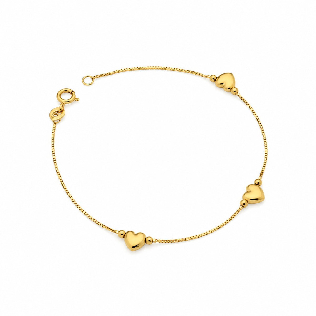 "Open Heart" Bracelet - 14k Solid Gold