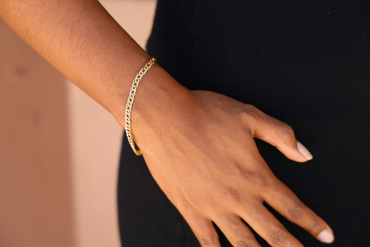 "Wheat Link" Bracelet - 14k Gold, Yellow or White