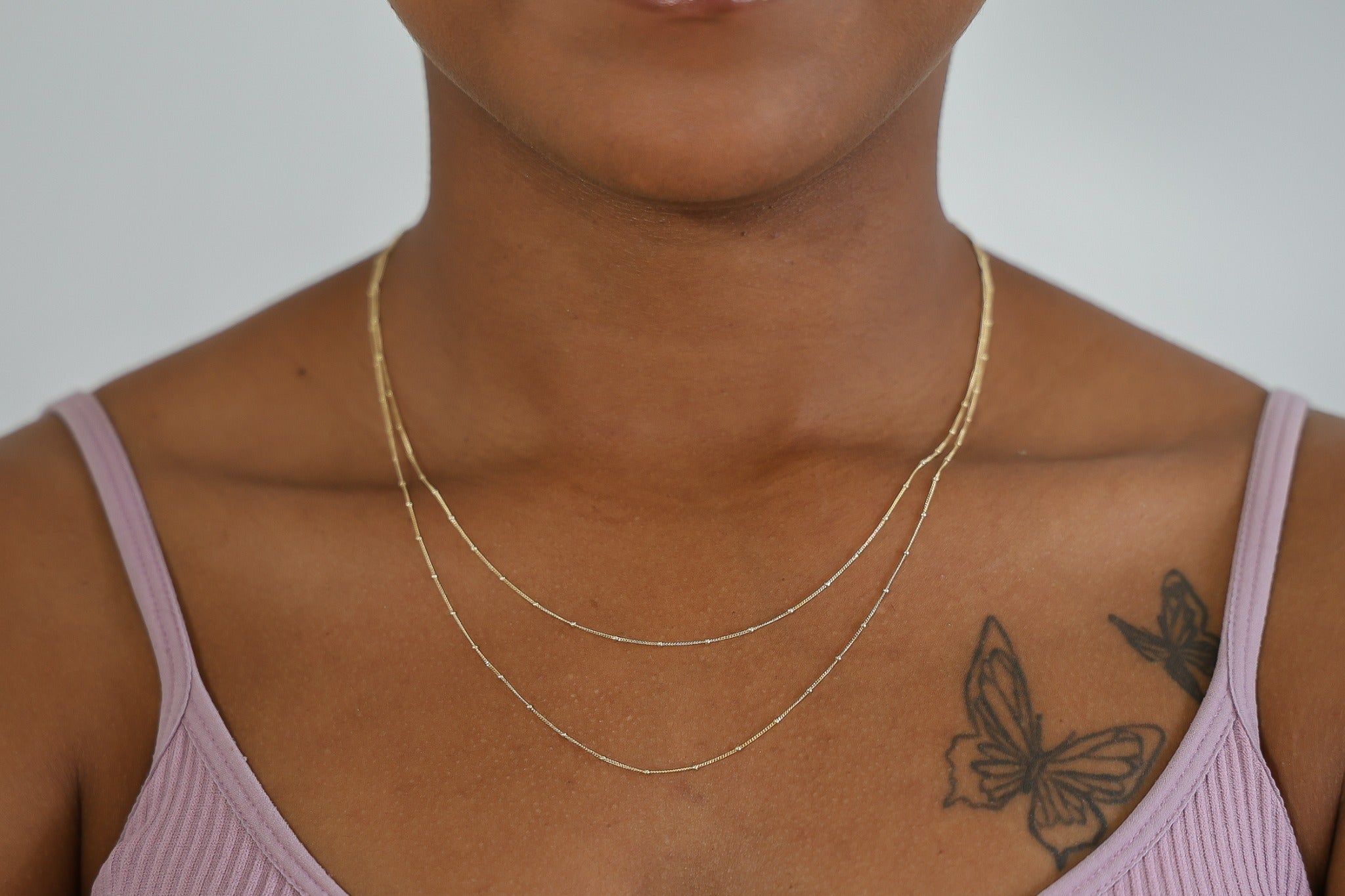 “Beaded Cuban” Chain – 14k Solid Gold