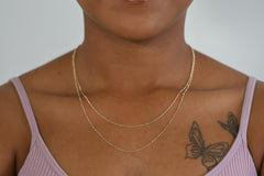 “Beaded Cuban” Chain – 14k Solid Gold