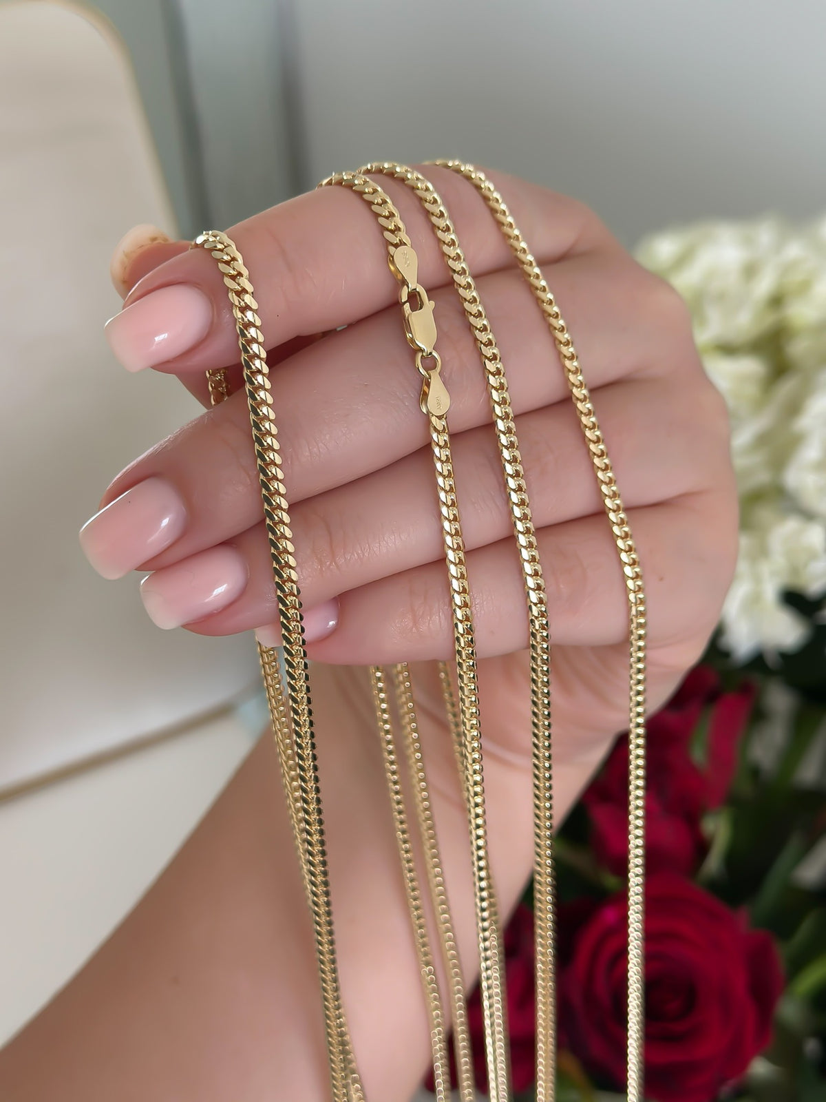 "Cuban Link" Chain Necklace - 14k Solid Gold