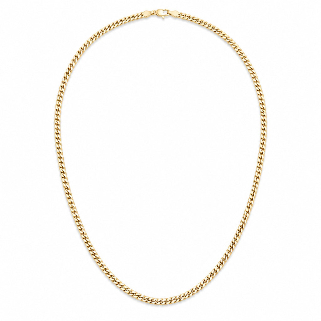 "Cuban Link" Chain Necklace - 14k Solid Gold