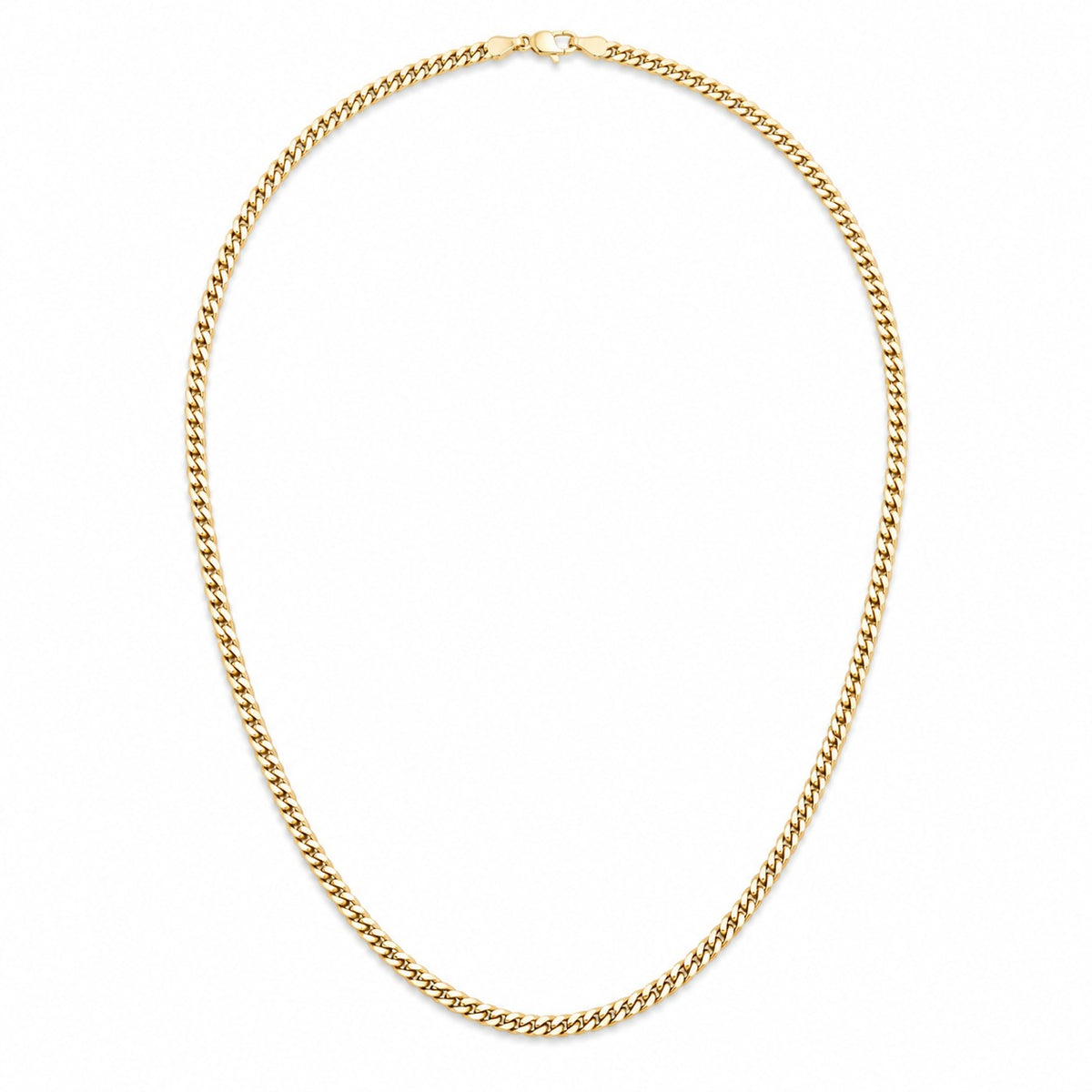 "Cuban Link" Chain Necklace - 14k Solid Gold