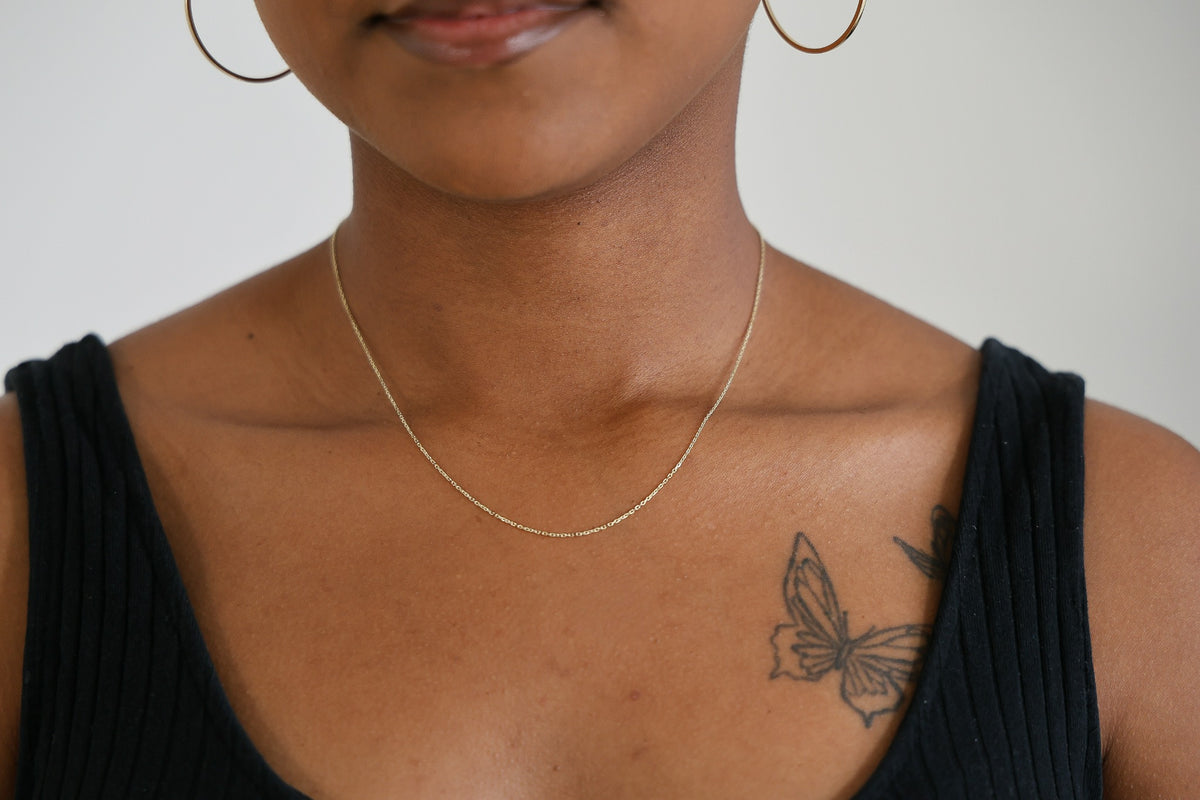 "Cable Link" Chain Necklace - 10k Solid Gold