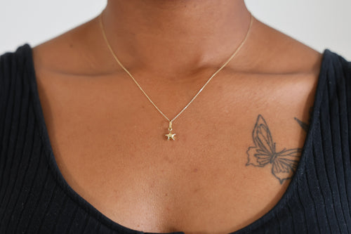 "Five-Point Star" Pendant Necklace - 14k Solid Gold