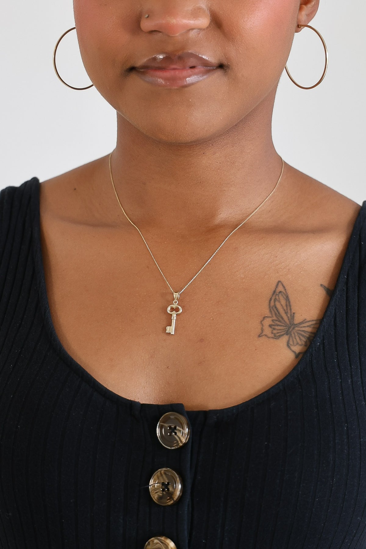 "Skeleton Key" Pendant - 14k Solid Gold