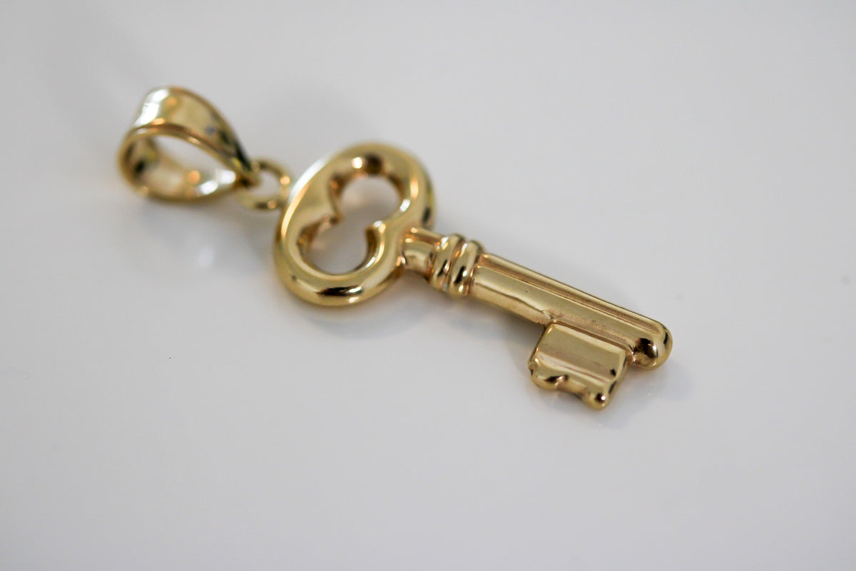"Skeleton Key" Pendant - 14k Solid Gold