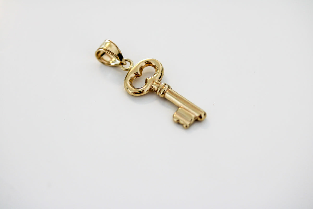 "Skeleton Key" Pendant - 14k Solid Gold