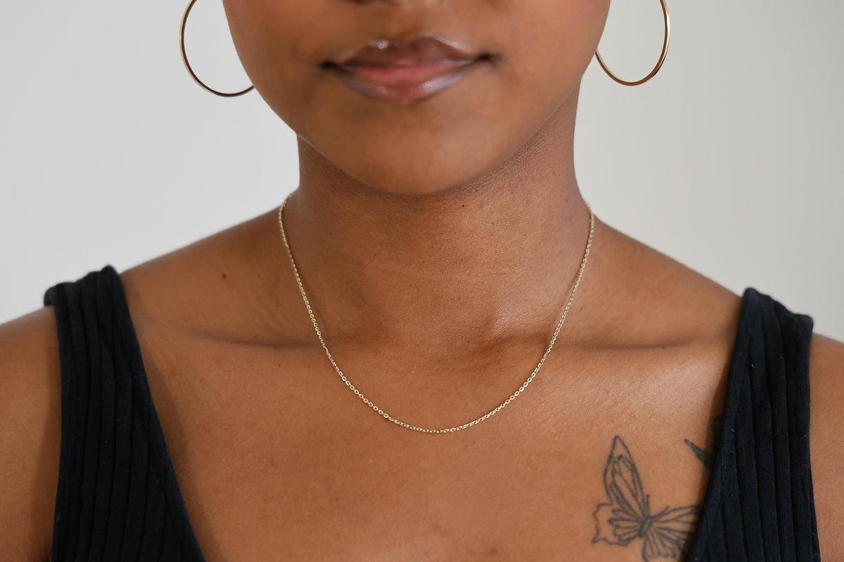 "Diamond-Cut Cable" Chain - 10k Solid Gold