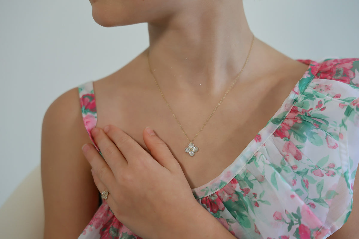 "Four-Leaf Clover" Jewelry Set - 14k Solid Gold