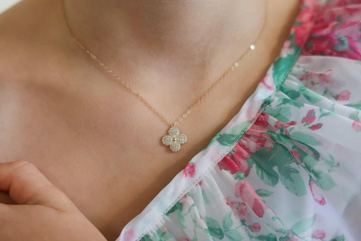 "Four-Leaf Clover" Jewelry Set - 14k Solid Gold