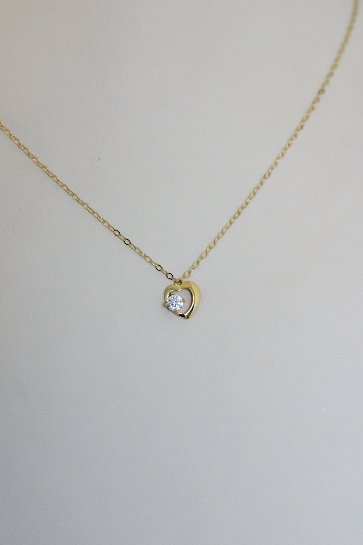 "CZ Heart" Baby Jewelry Set - 14k Solid Yellow Gold