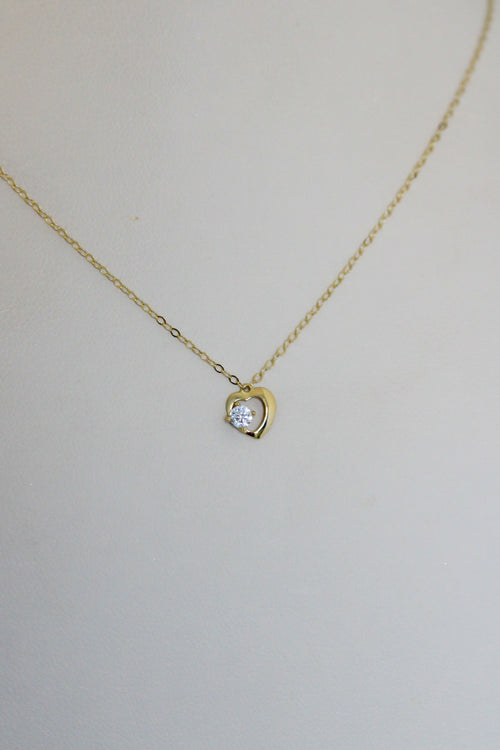 "CZ Heart" Baby Jewelry Set - 14k Solid Yellow Gold
