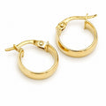 "High-Polish Tube" Hoop Earrings - 10k Solid Gold