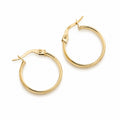 "High-Polish Tube" Hoop Earrings - 10k Solid Gold