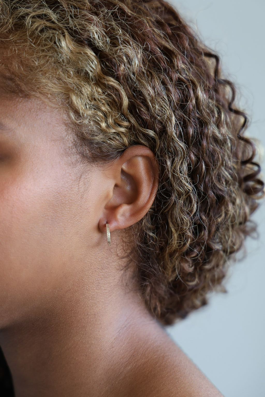 "Greek Key" Hoop Earrings - 10k Gold