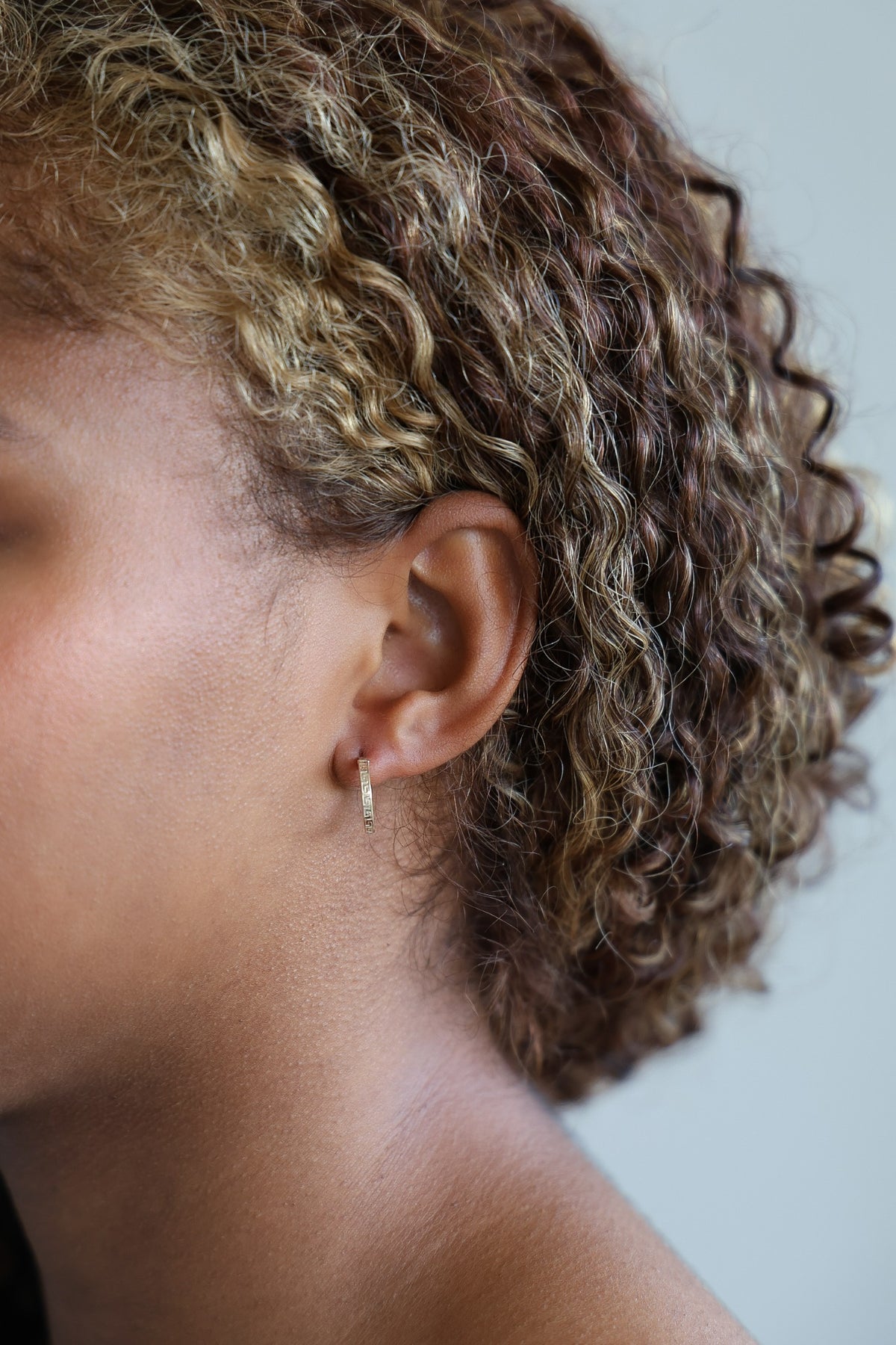 "Greek Key" Hoop Earrings - 10k Gold