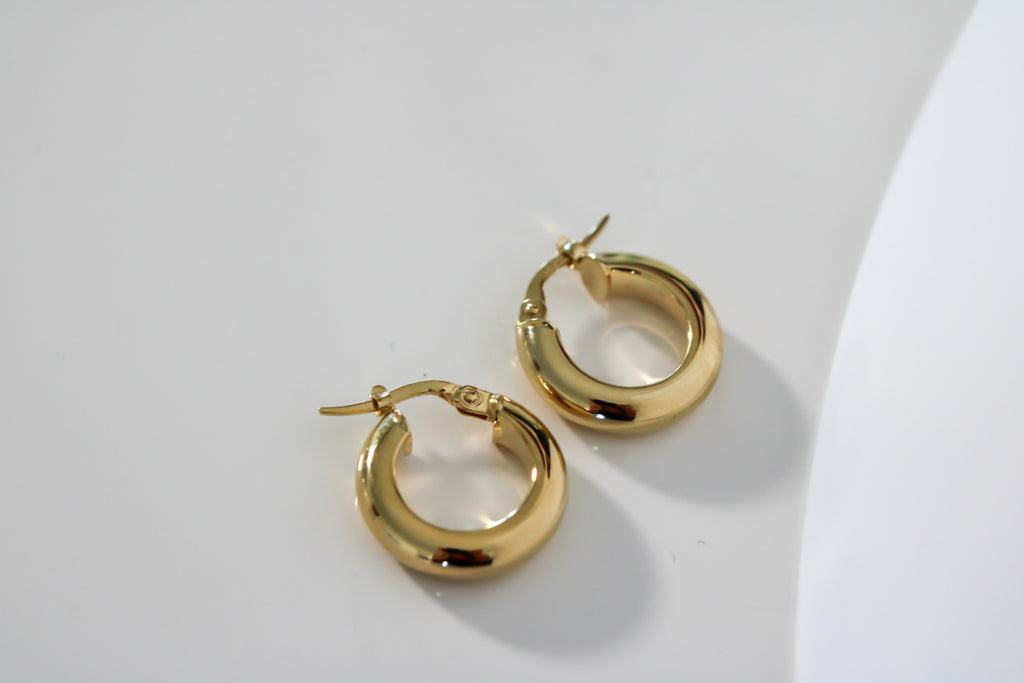 "Tube Hoop" Earrings - Yellow Gold