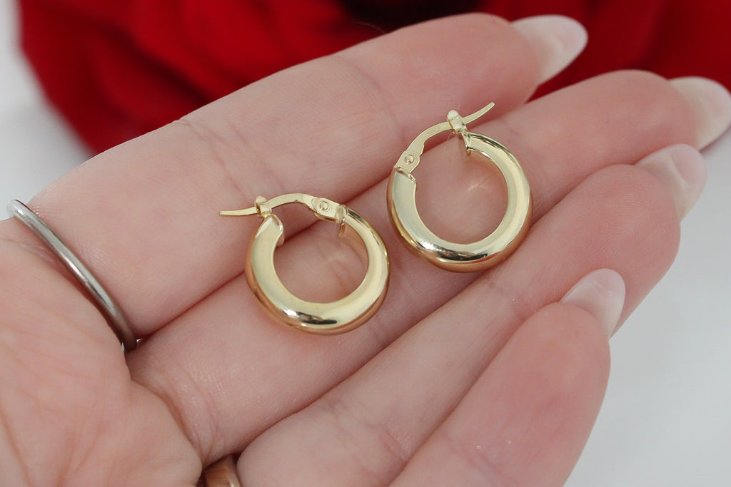 "Tube Hoop" Earrings - Yellow Gold