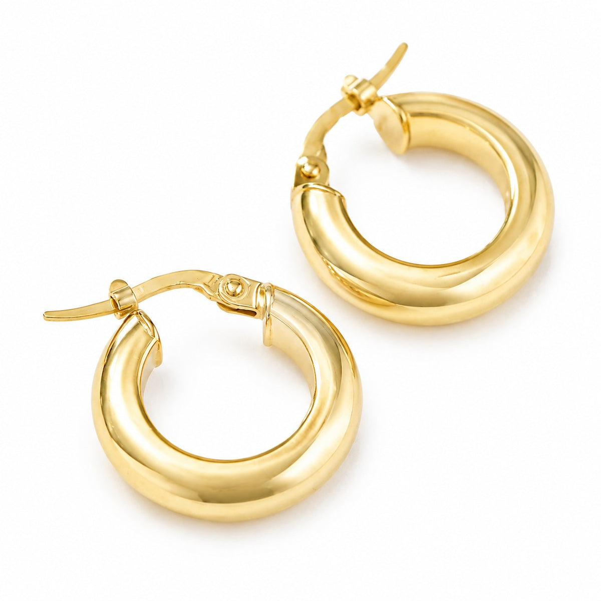 "Tube Hoop" Earrings - Yellow Gold