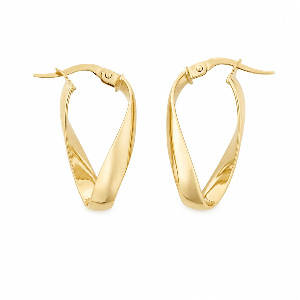 "Figure-Eight Twist" Hoop Earrings - 10k Solid Gold