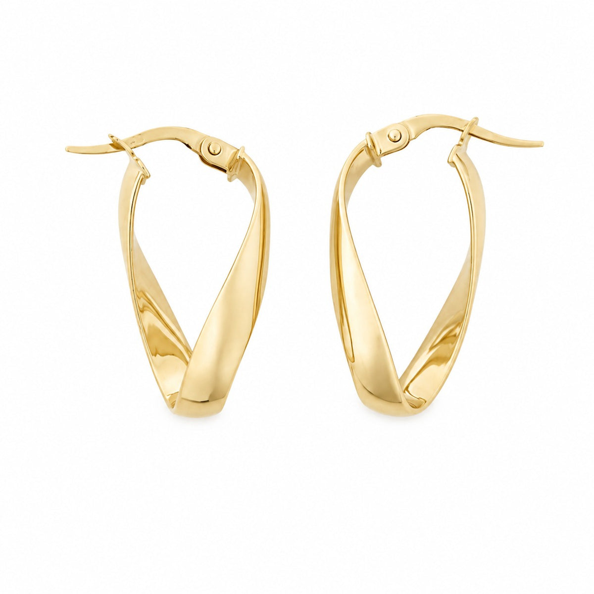 "Figure-Eight Twist" Hoop Earrings - 10k Solid Gold