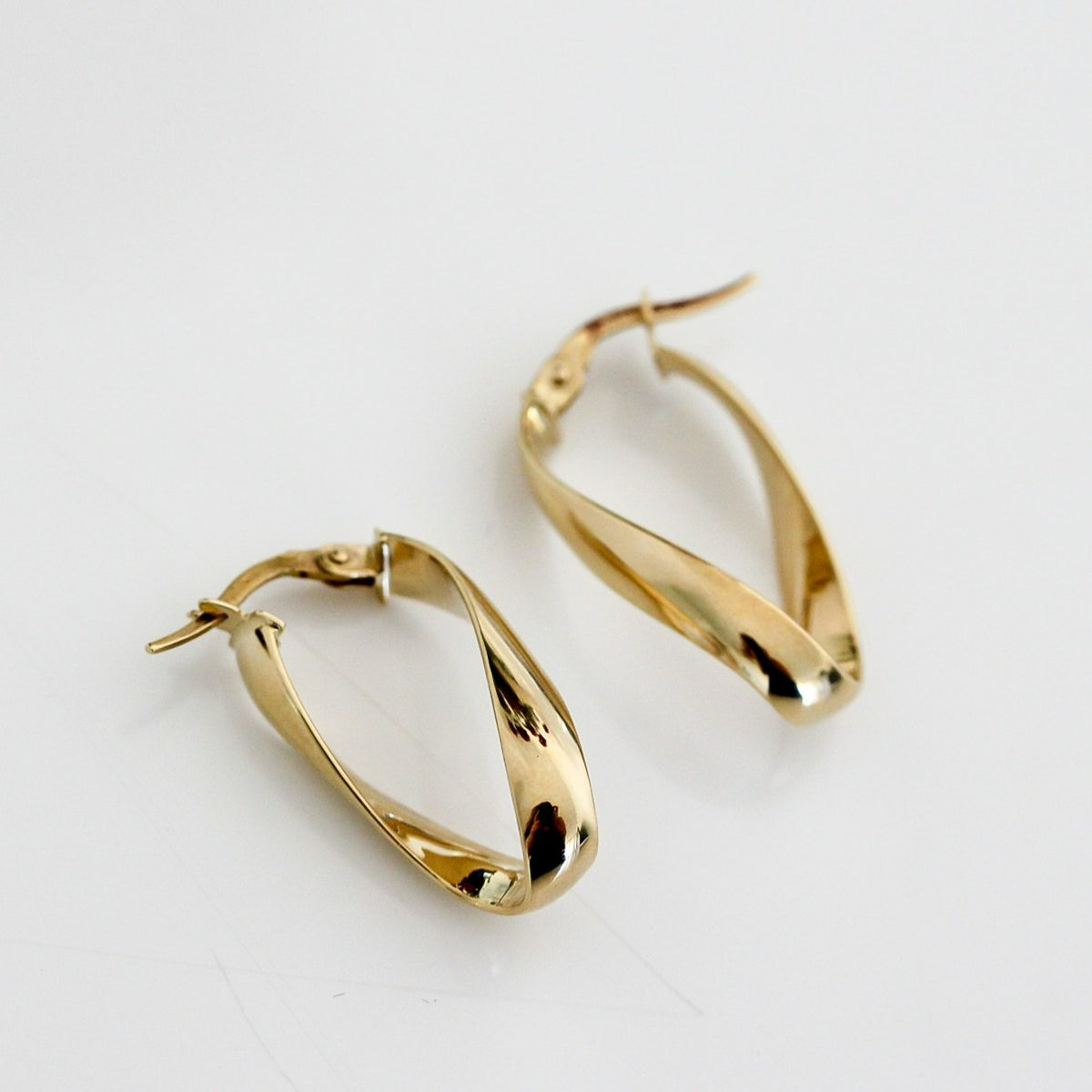 "Figure-Eight Twist" Hoop Earrings - 10k Solid Gold