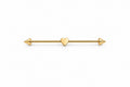"Petite Heart" Industrial Barbell - 14k Yellow Gold
