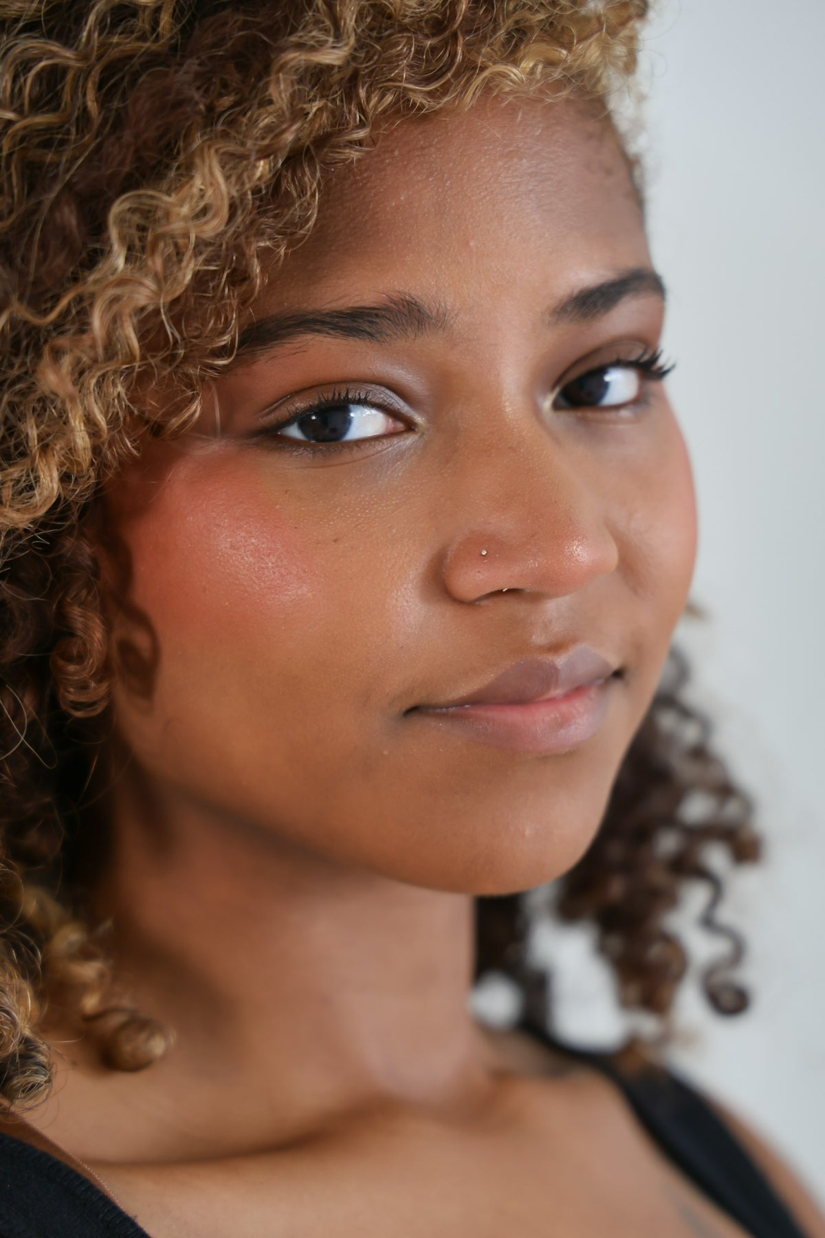 "CZ Nose Bone" Stud - 14k Yellow Gold