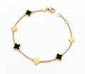 "Black Clover Enamel" Bracelet - 14k Gold